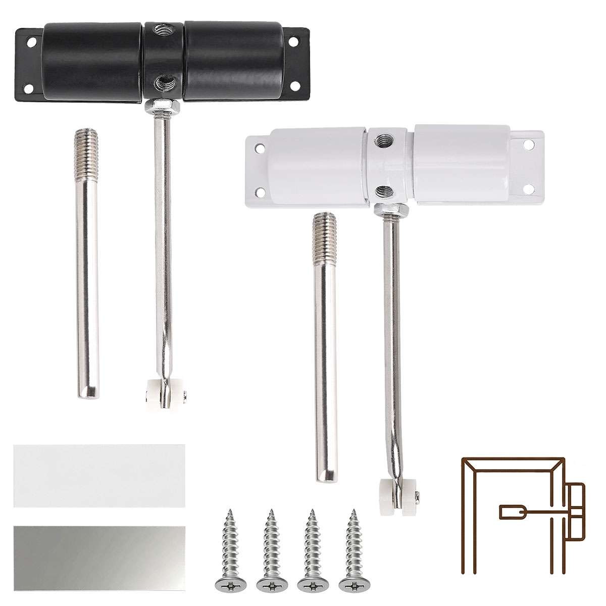 Stainless Steel Automatic Door Closer Safety Spring Door Closer Adjustable 30 kg