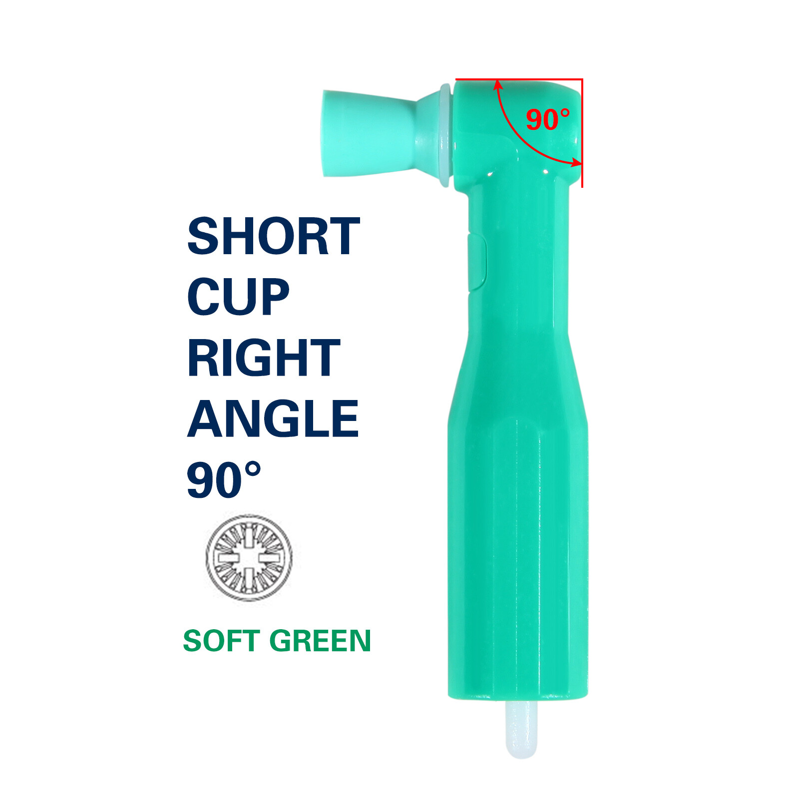 Dental Disposable Prophy Angles Soft Cup Latex Free 90° Polishing Cups Green