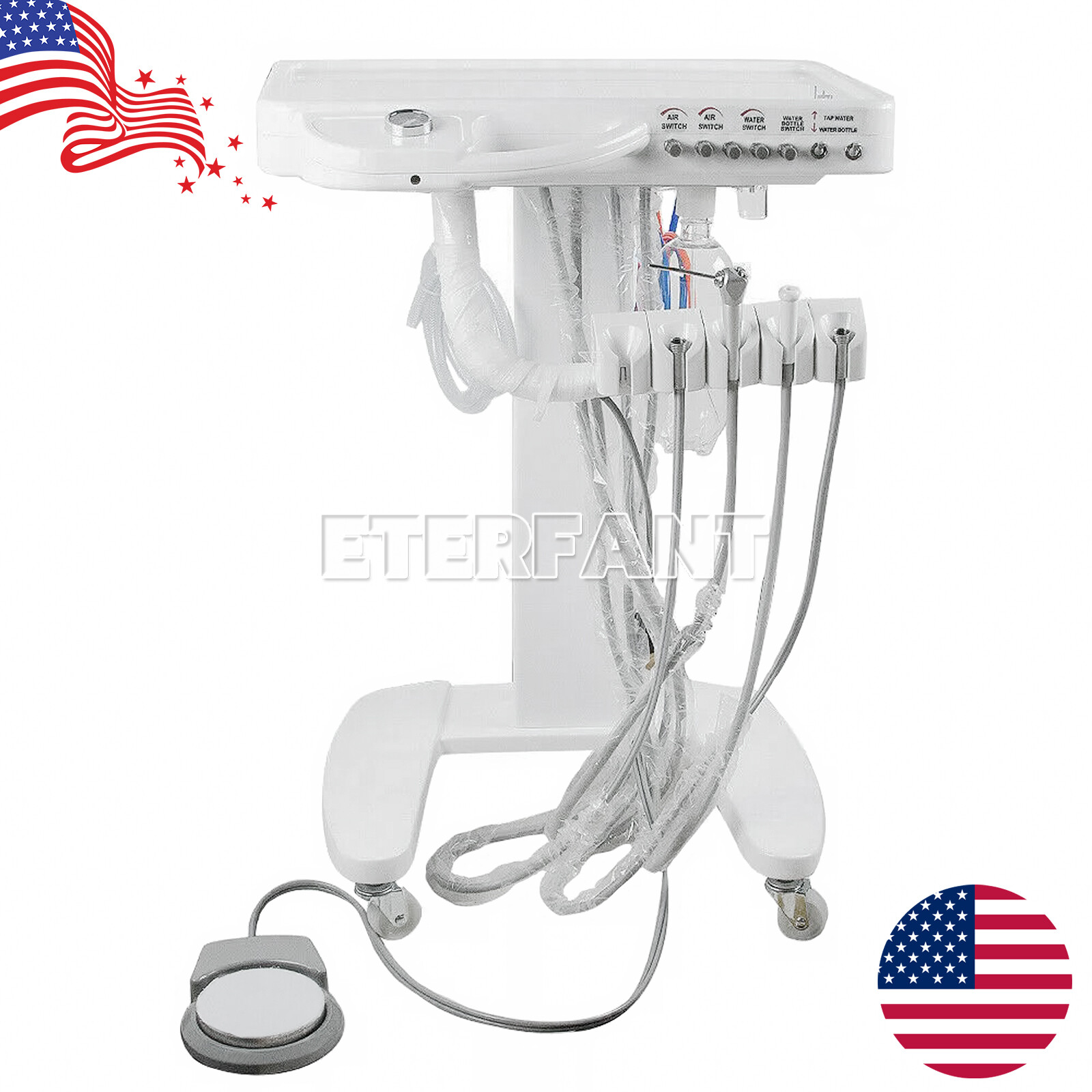 Dental Unit System Air Compressor/Delivery Cart Treatment/Turbine Unit 4Hole US