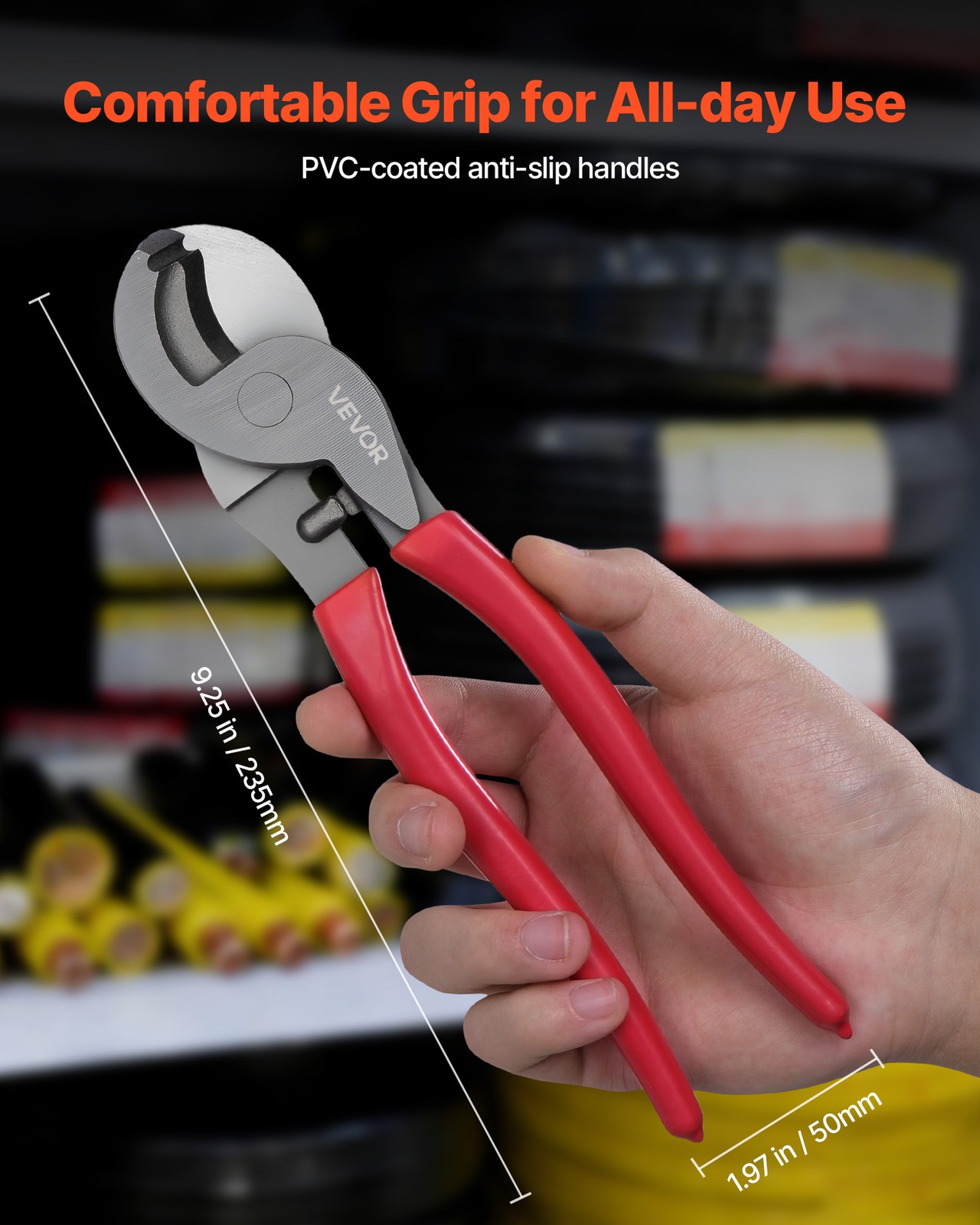 VEVOR High Leverage Cable Cutter 235 mm for 4/0 AWG Aluminum 2/0 AWG Copper