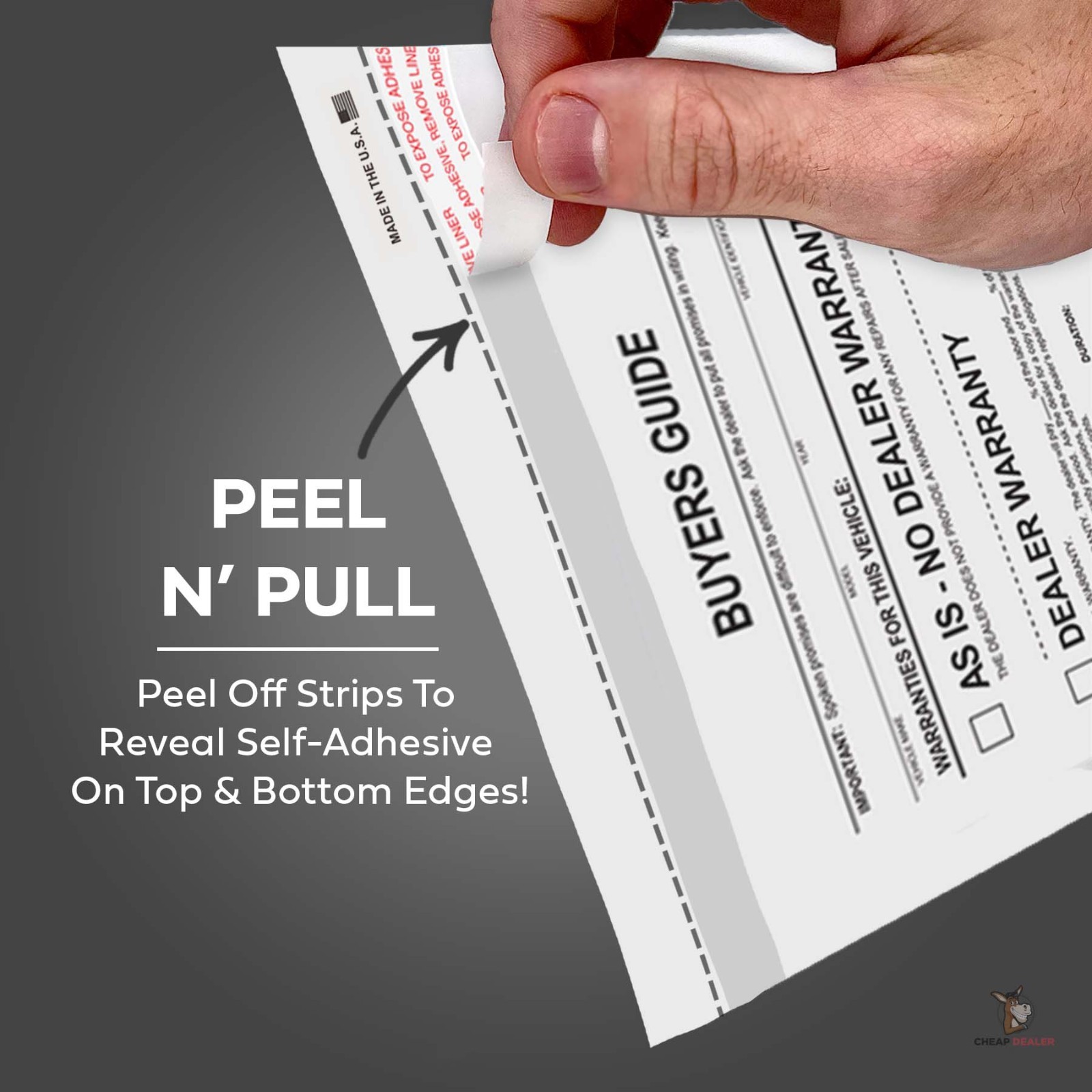 2-Part Buyers Guide Form – Adhesive Tape – English – As Is – Warranty (100 pack)