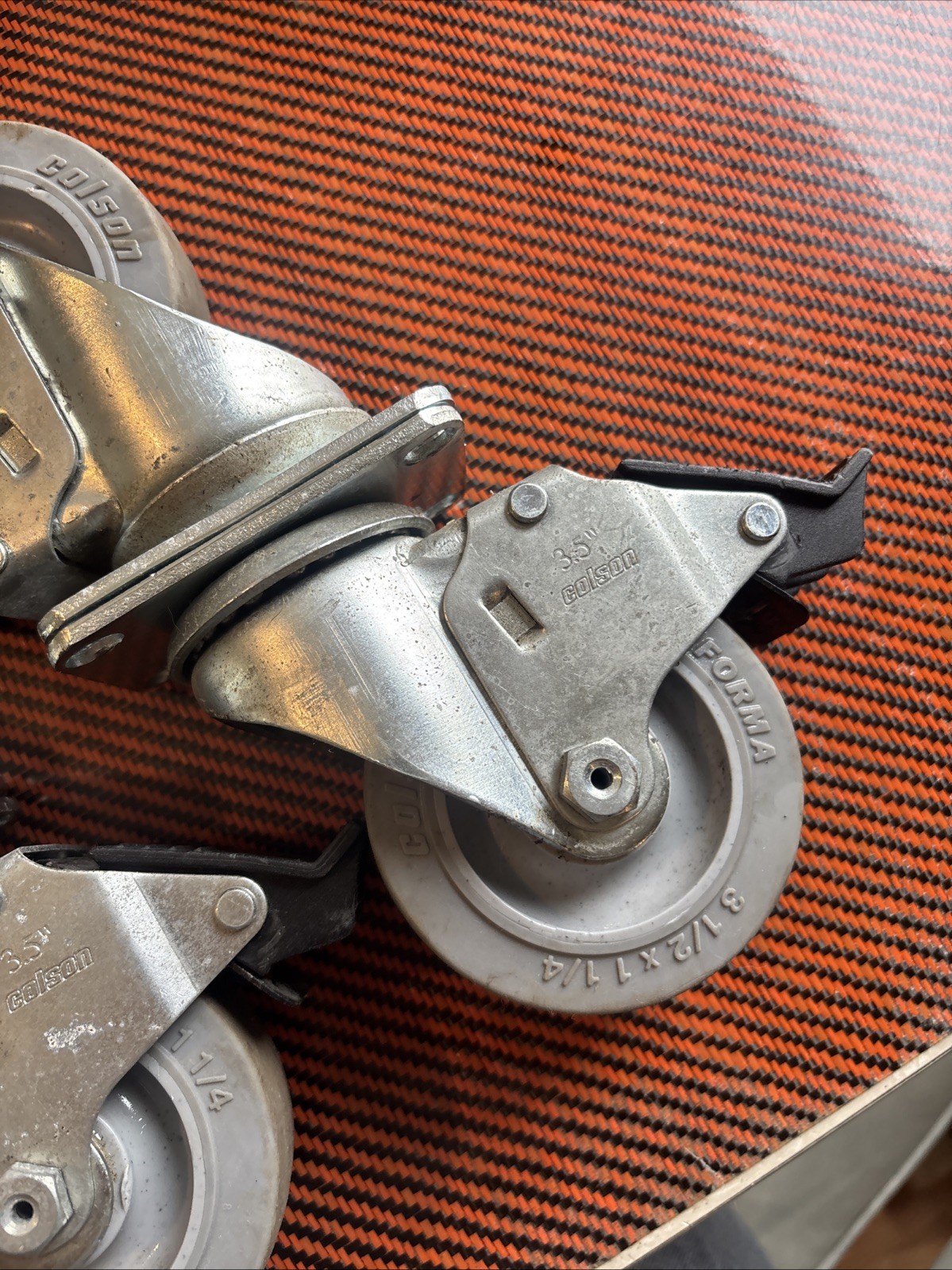 Colson Hi Tech Non Mar 3.5″ Performa Swivel Casters with Total Lock Brakes X4