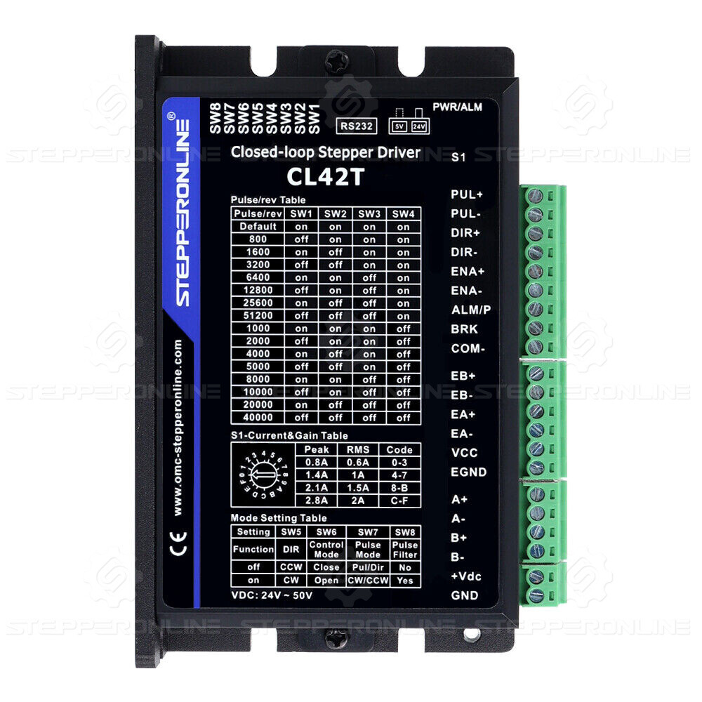 STEPPERONLINE 1 Axis Nema 17 Closed Loop Stepper Motor 74oz.in & Driver CNC Kit