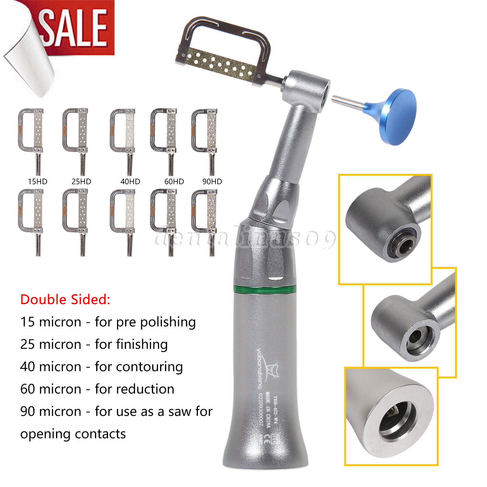 4:1 Reduction Dental Contra Angle IPR Handpiece & 10 Interproximal Strips Kit st