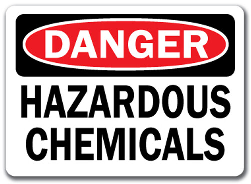 Danger Sign – Hazardous Chemicals – 10″ x 14″ OSHA Safety Sign