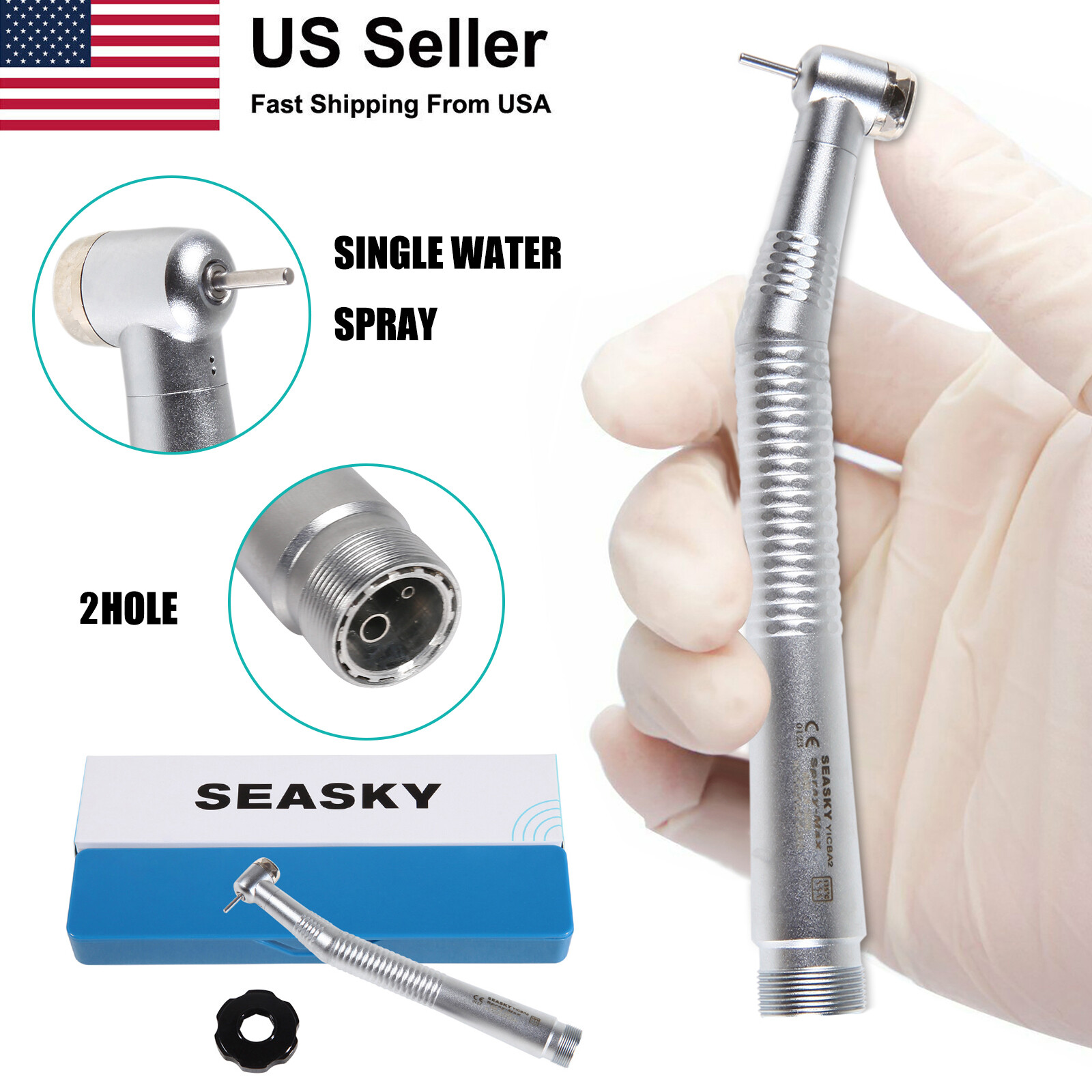 10 Pcs NSK Style Dental High Speed Push Button Turbine Handpiece 2 Hole Y1BA2