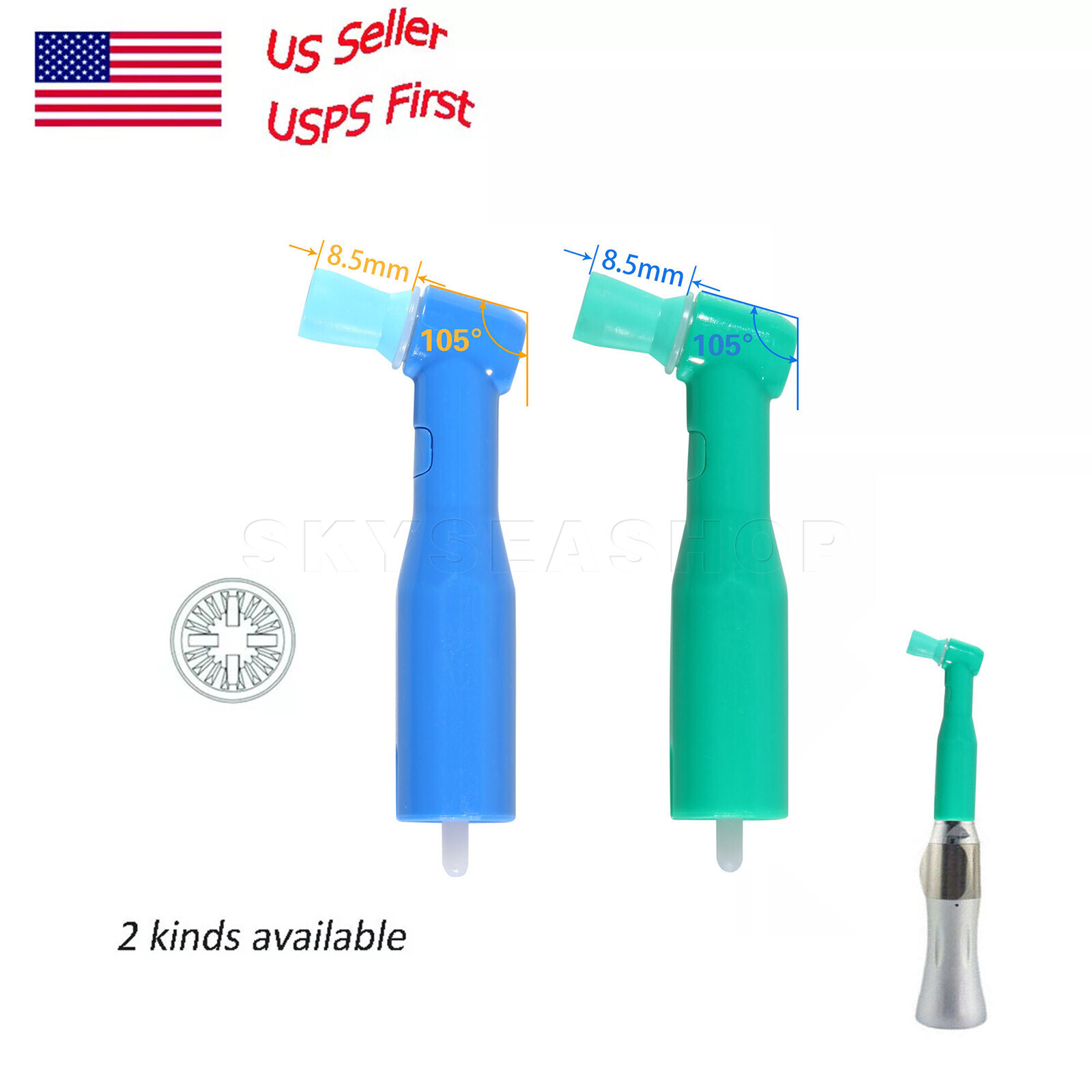 Dental Disposable Prophy Angles 100 to 1000 Soft Cup Latex Free Right Angle 105°