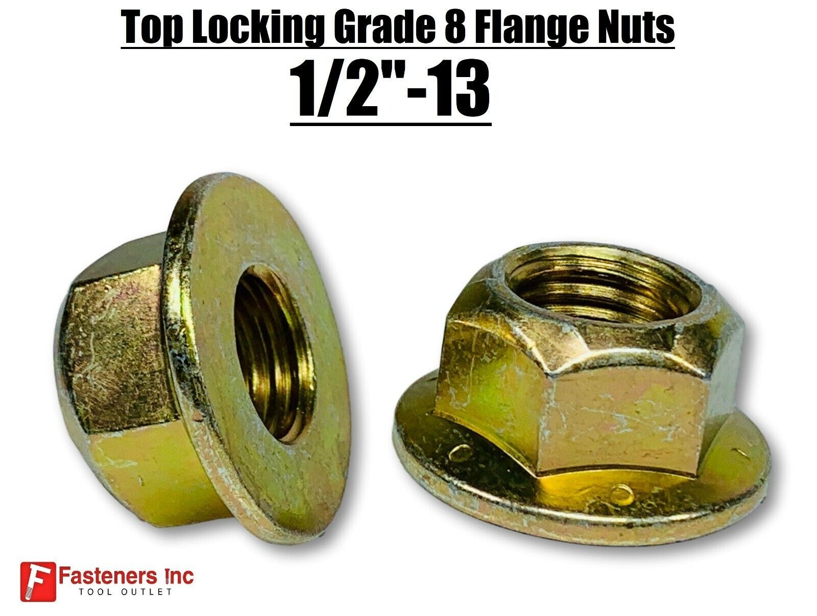 1/2-13 Grade 8 Flange Frame Bolt Yellow Zinc Plated (All Sizes & Qty’s) 1/2″