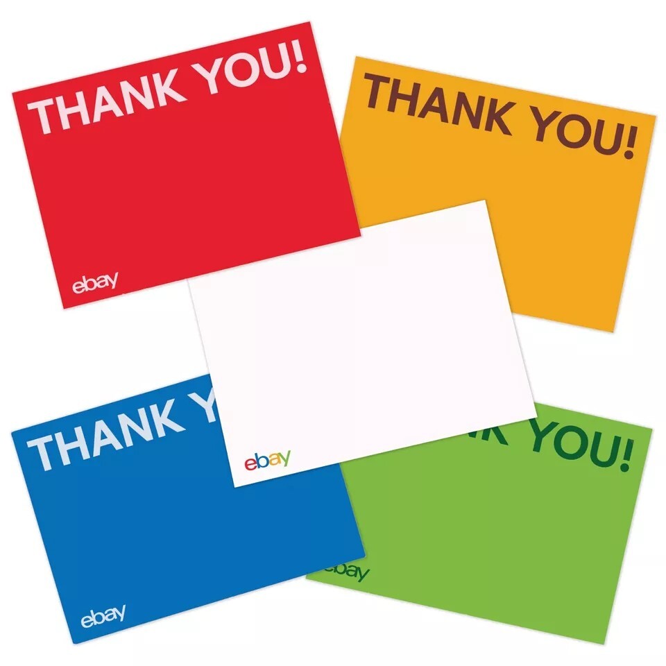 NEW Thank You Cards – Red, Blue, Green and Yellow With Fast Free Shipping