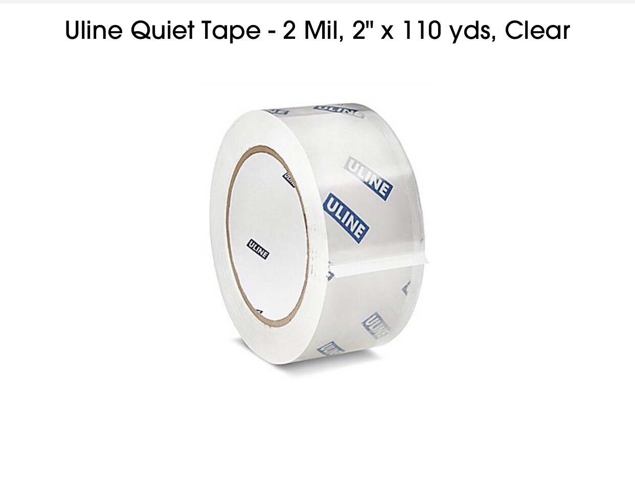 Uline Quiet Tape 2 Mil, 2” x 110, yds, Clear