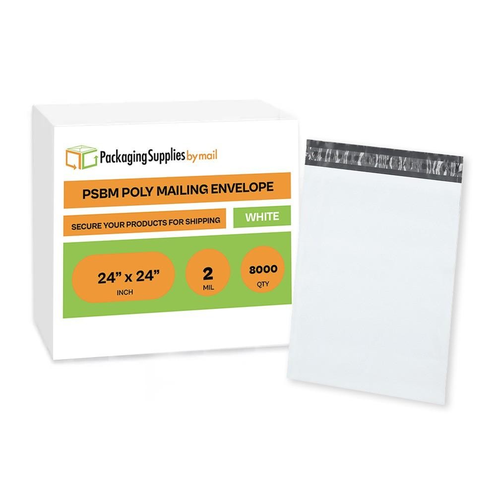 8000 – 2 Mil Light Poly Mailers 24×24 Shipping Mailing Envelopes Self Seal Bags