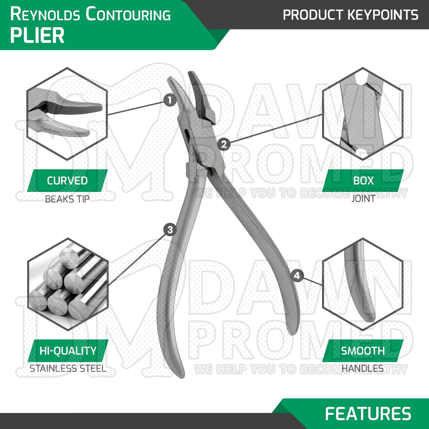2 Pcs Primary Crown Crimping Plier & Reynolds Contouring Plier Set German Grade