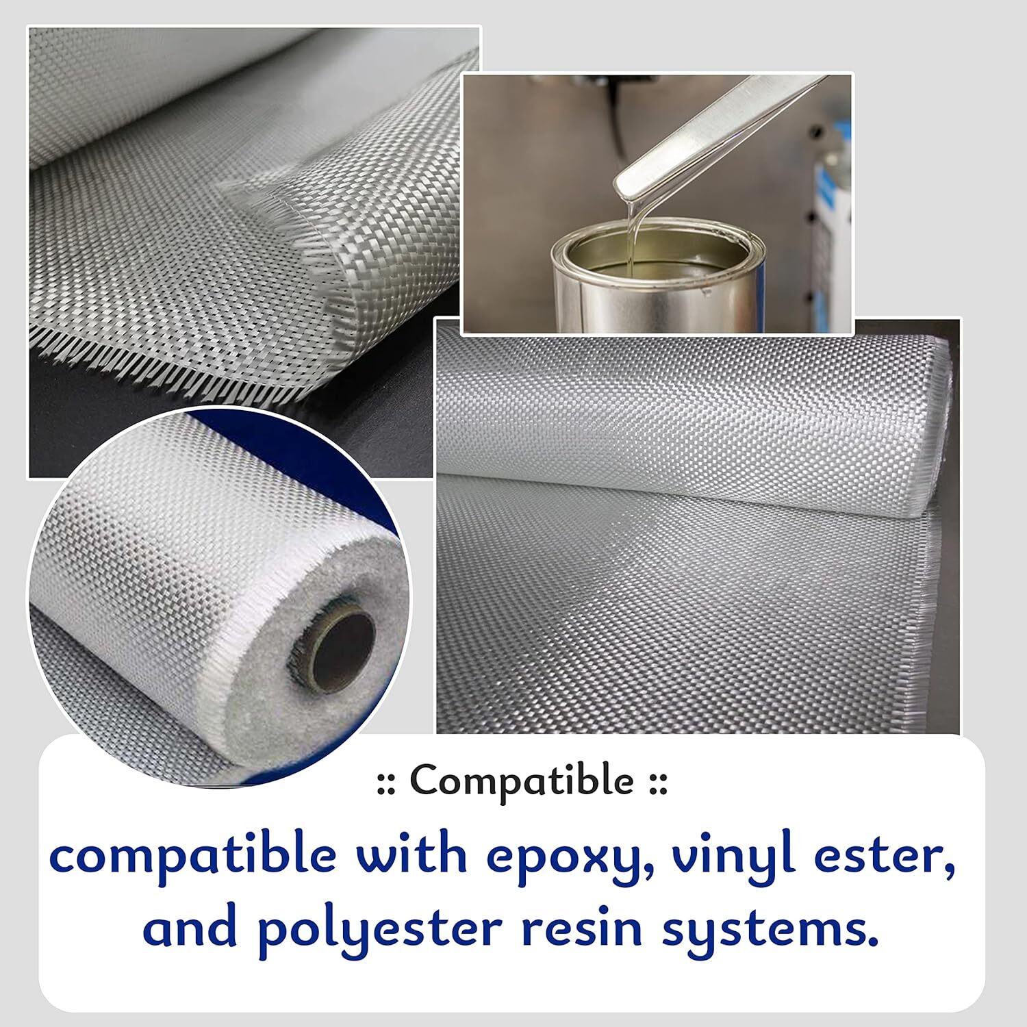 Fiberglass Cloth Mesh Woven Roving Glass Fiber Heat Resistance 50» X 12Ft 6OZ