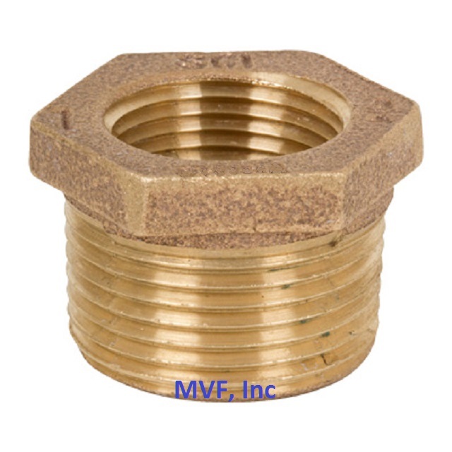 1-1/4″ x 3/4″ Lead-Free Brass Hex Reducer Bushing 125# Threaded NPT BR12070541