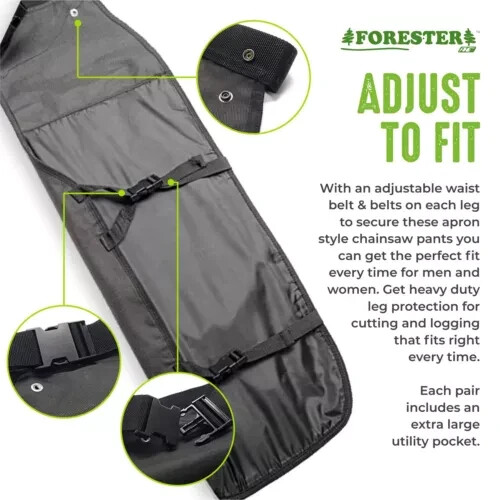 Forester Chainsaw Chap Apron 35 INCH Chaps-with-Pocket-Grey-by Tree wedge