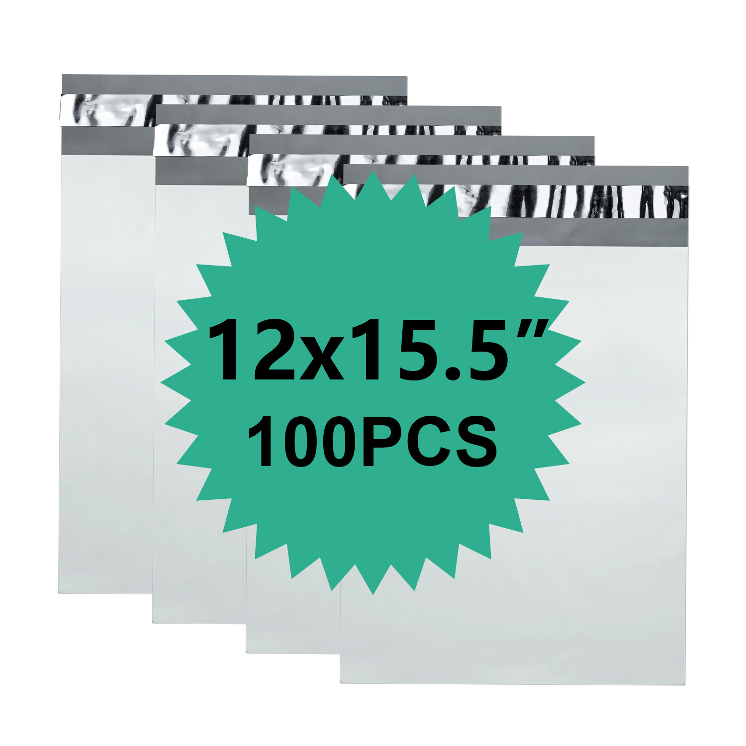 100 Poly 12×15.5 White Poly Mailers Shipping Envelopes Mailing Bags 2.5 Mil