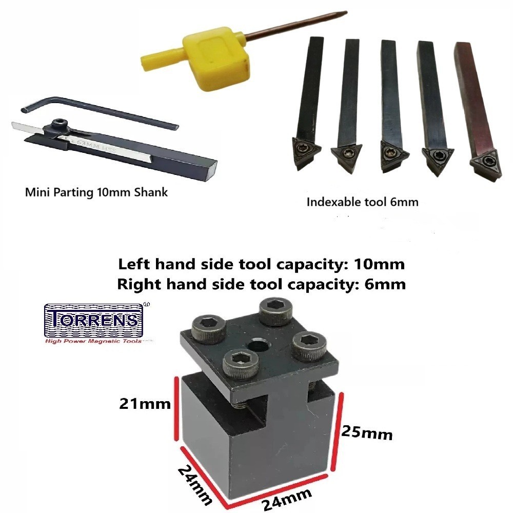 Toolpost For Emco Unimate Lathes With Indexable tool Set 6mm and Mini Parting