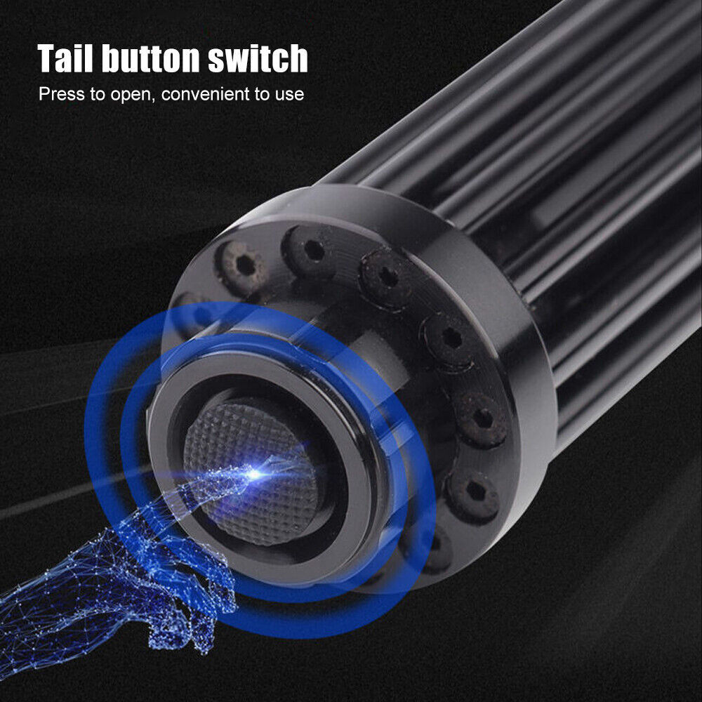 10Watt Adjustable High Powerful Blue Light Pointer Visible Dot Torch Laser