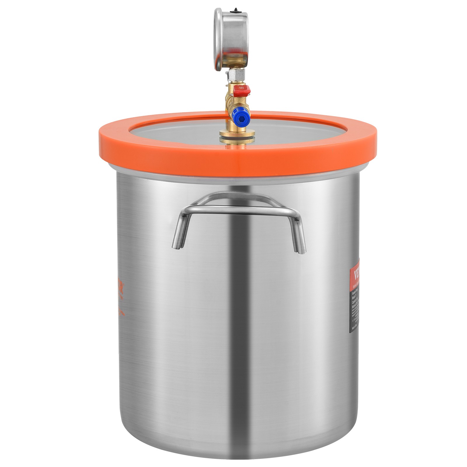 VEVOR Vacuum Chamber Tempered Glass Lid Vacuum 5 Gal Degassing Chamber Silicone