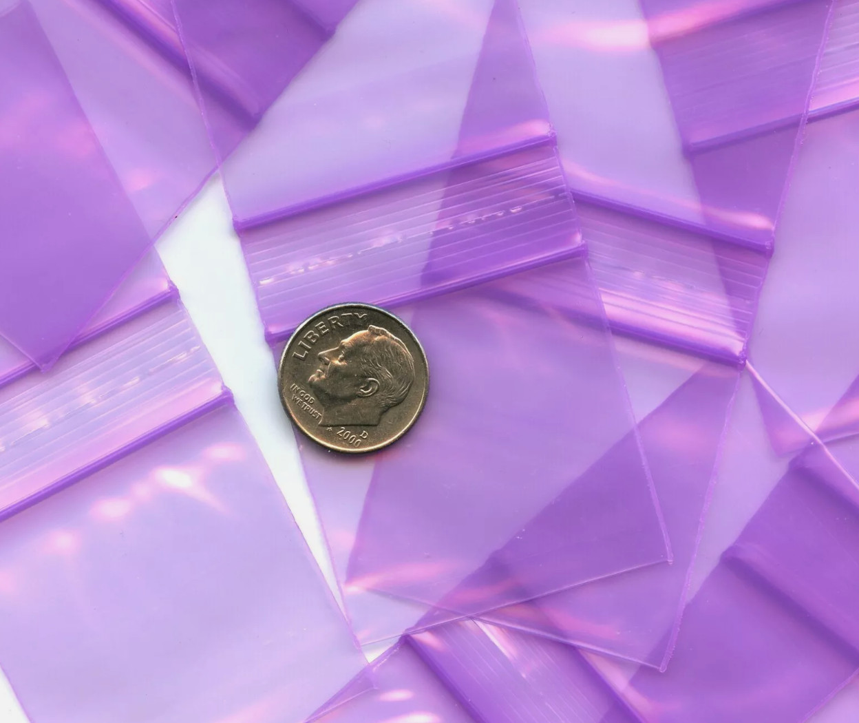 PURPLE DIME BAGS 100ct 1.5″ x 1.5″ APPLE 1515 PREMIUM THICKNESS 2.5mil