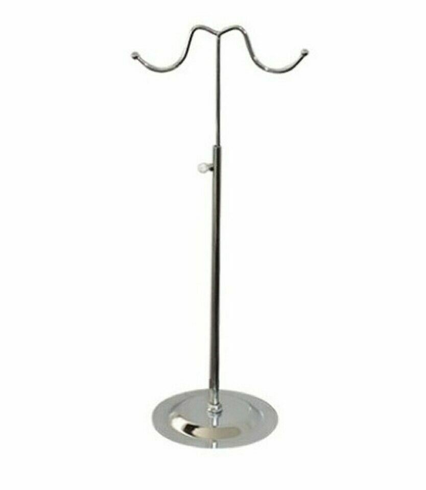 New Double Hook Chrome Adjustable Height Handbag Purse Stand Display Rack