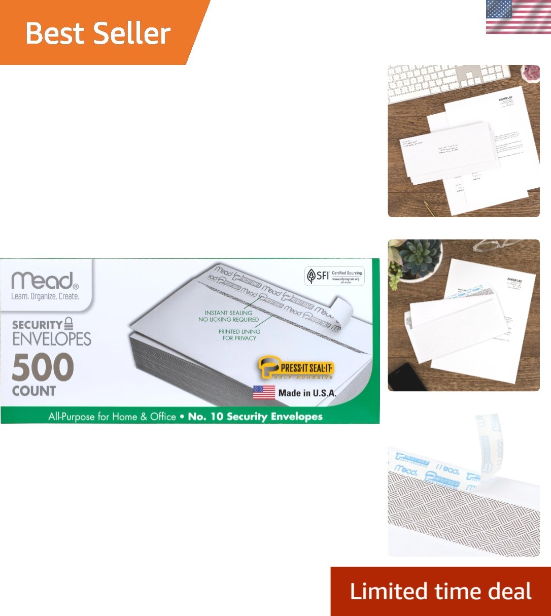 Reliable Self-Adhesive Security Envelopes 4-1/8″ x 9-1/2″ – 500 Count Value Pack