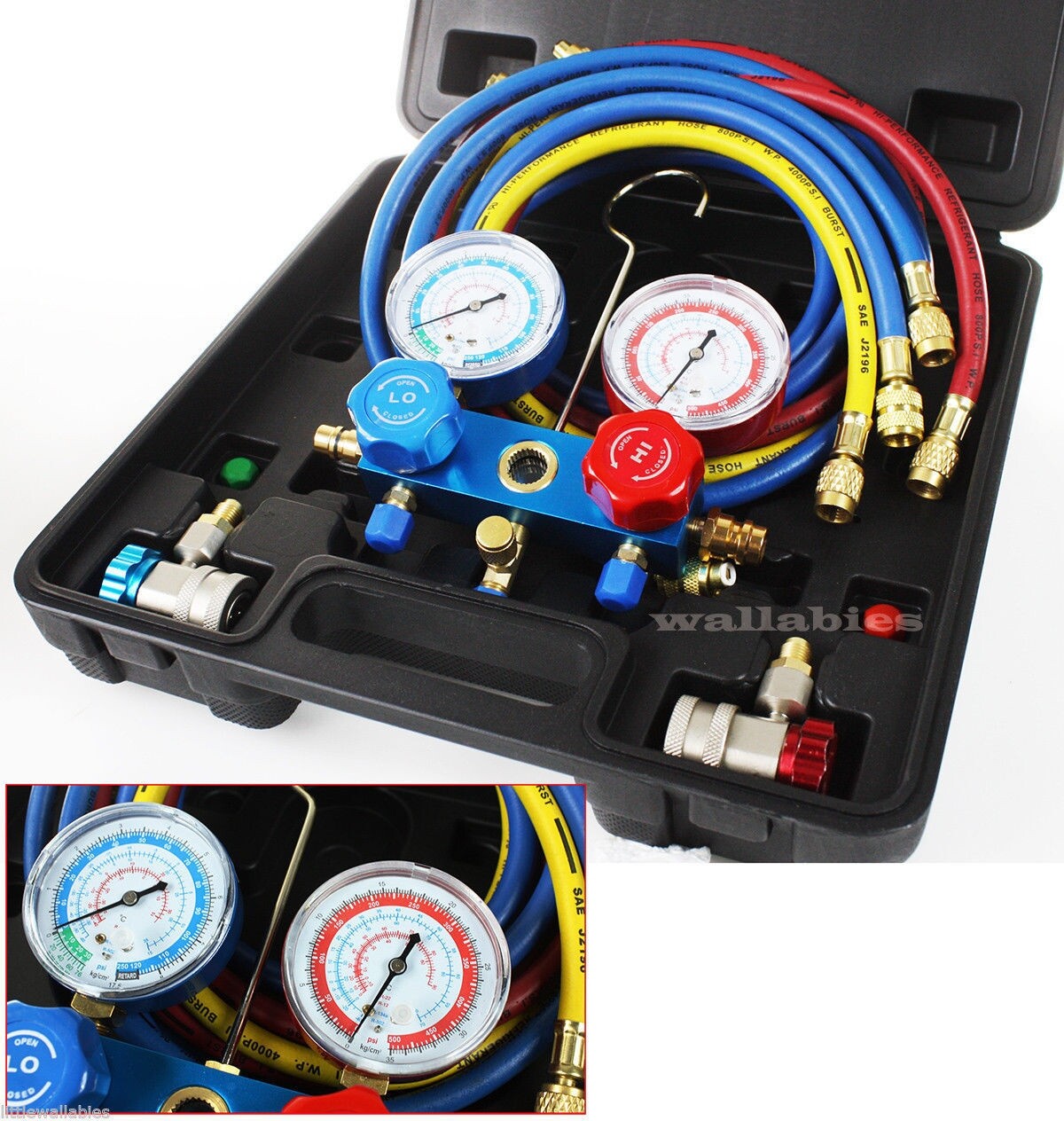 R134A HVAC A/C Refrigeration Kit AC Manifold Gauge Set Auto Service Kit
