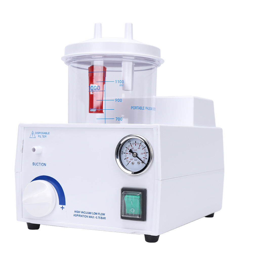 1000mL Portable Phlegm Suction Unit Emergency Medical Vacuum Aspirator Machine