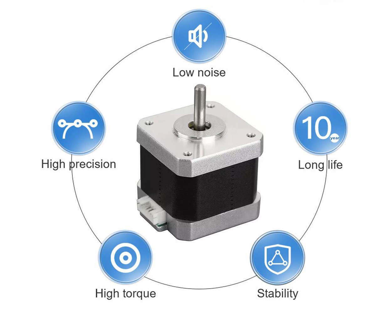 NEMA17 42mm Open-Loop Stepper Motor 2-Phase, 0.56Nm, Suitable for CNC