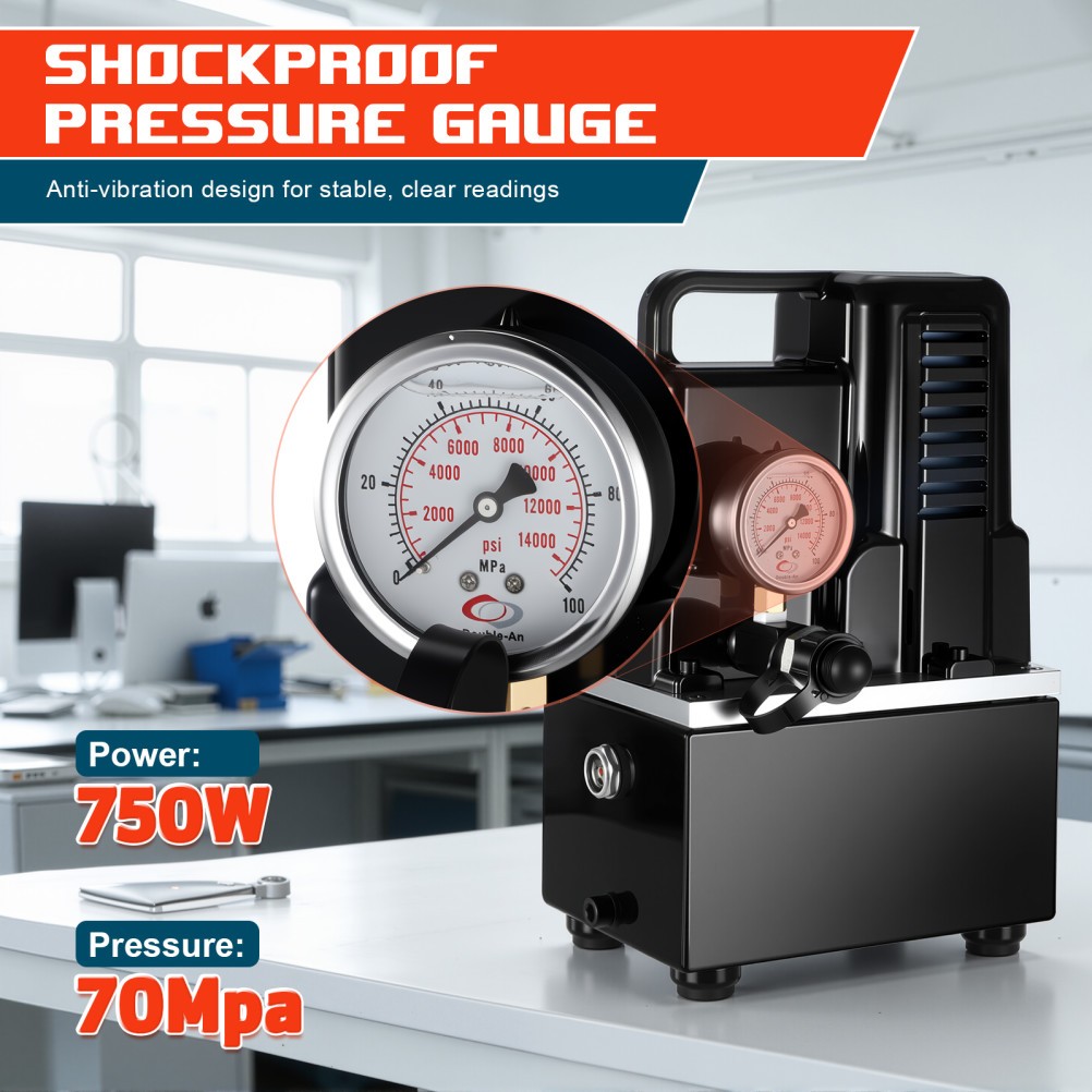 Electric 2 Stage Single Acting Hydraulic Pump 10000 PSI 110V/120V Solenoid Valve