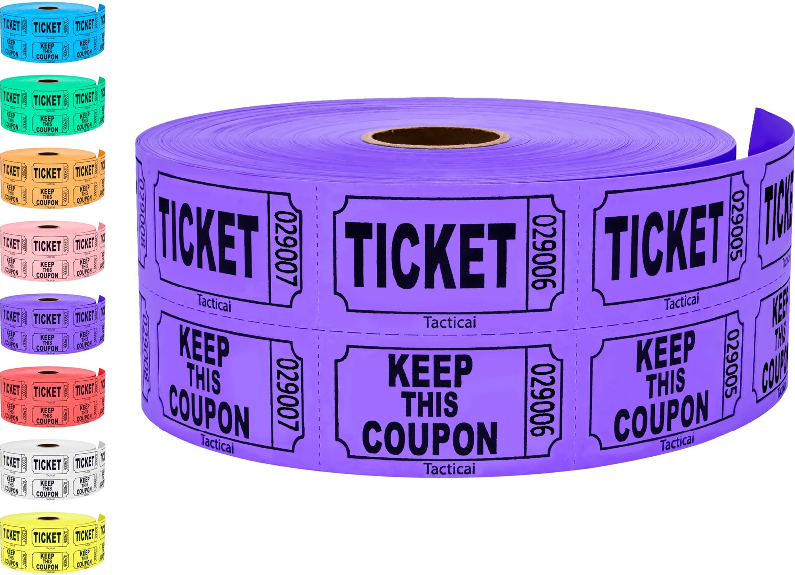 1000 Tacticai Raffle Tickets, A – Double Roll – 1,000 Tickets – Keep – Purple
