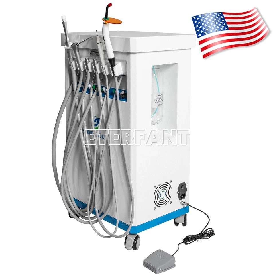 Dental Unit System Air Compressor/Delivery Cart Treatment/Turbine Unit 4Hole US