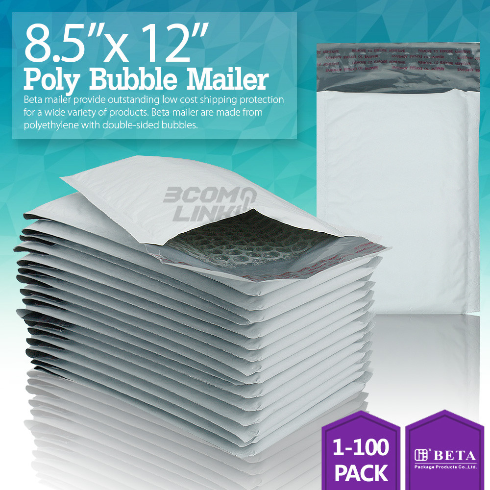 #2 8.5×12 (8.5×11) Poly Bubble Mailer Padded Envelope Shipping Bag 25,50,100 Pcs