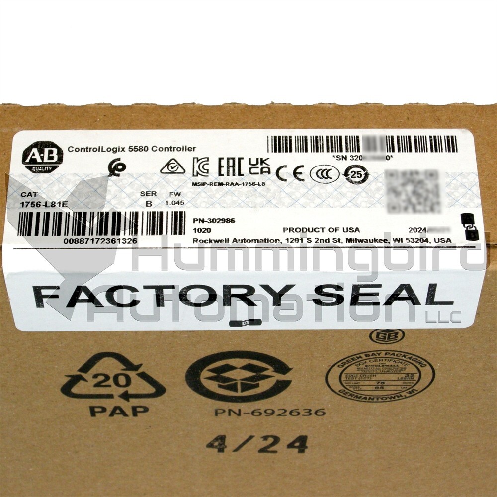 2024 Surplus SEALED Allen Bradley 1756-L81E /B ControlLogix 3MB PLC *USA SELLER*