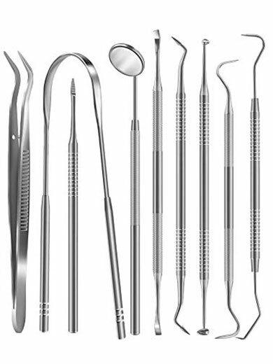 9pc set Dental Teeth Cleaning Kit Floss Plaque Remover Oral Care Tooth Tools