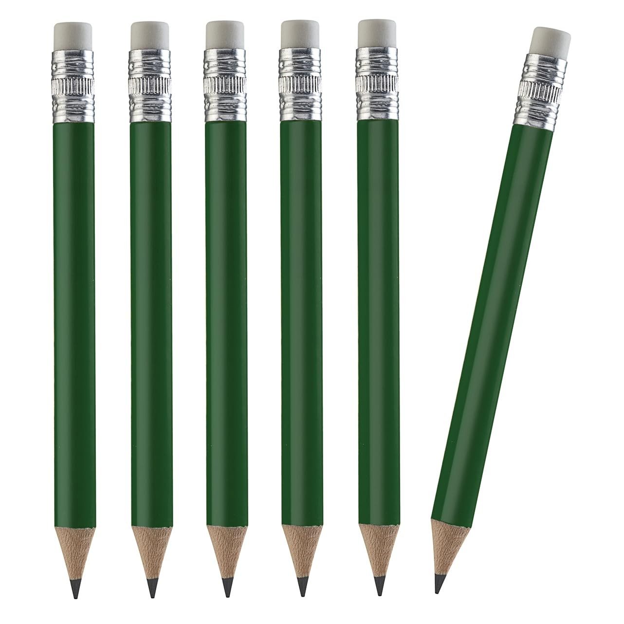 Dark Green 100 PCS 4 Inch Mini Half Wood Golf Pencils With Eraser PreSharpened