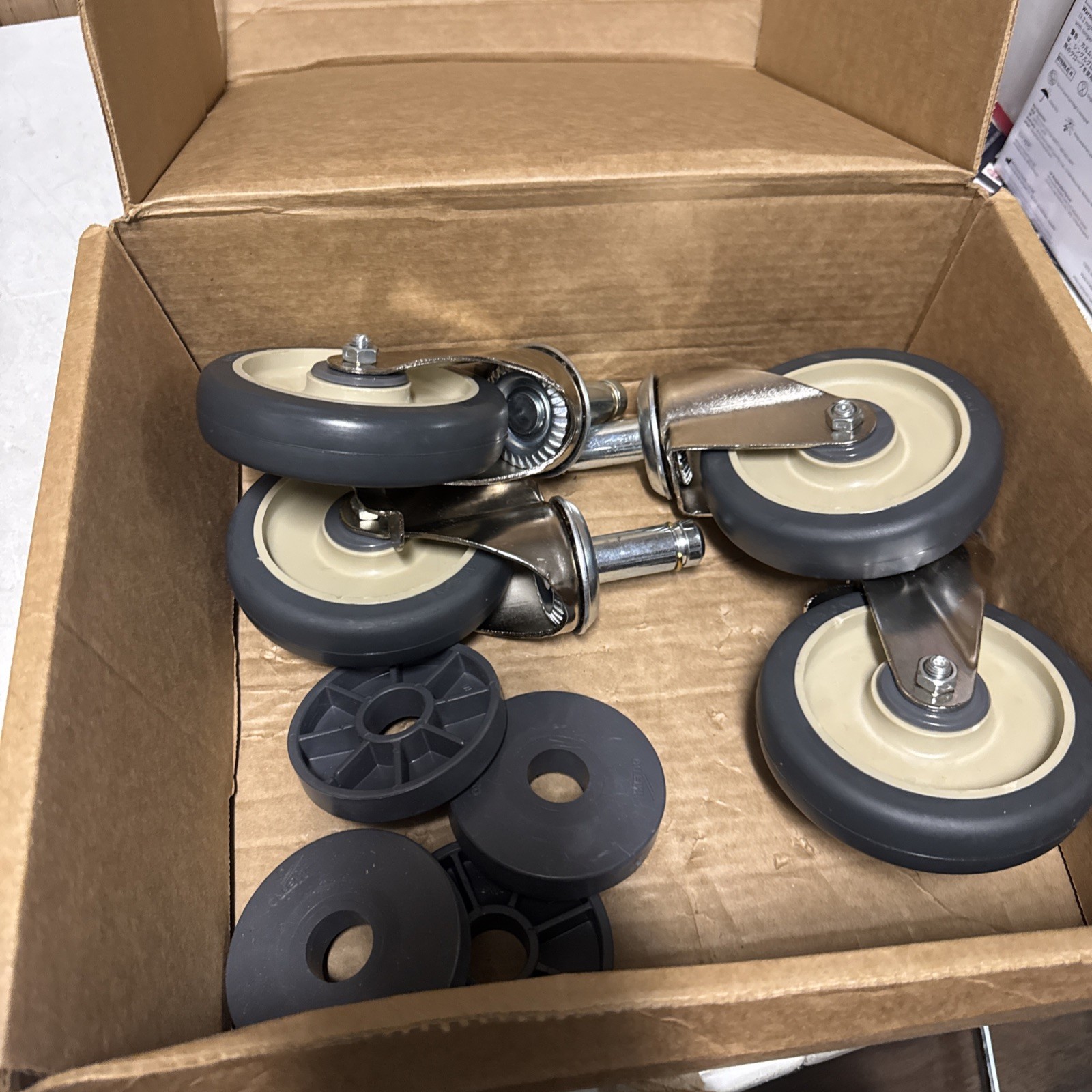 Colson / Albio5MPB 5” Swivel Brake Caster Wheels w/Bumper Set of 4 New