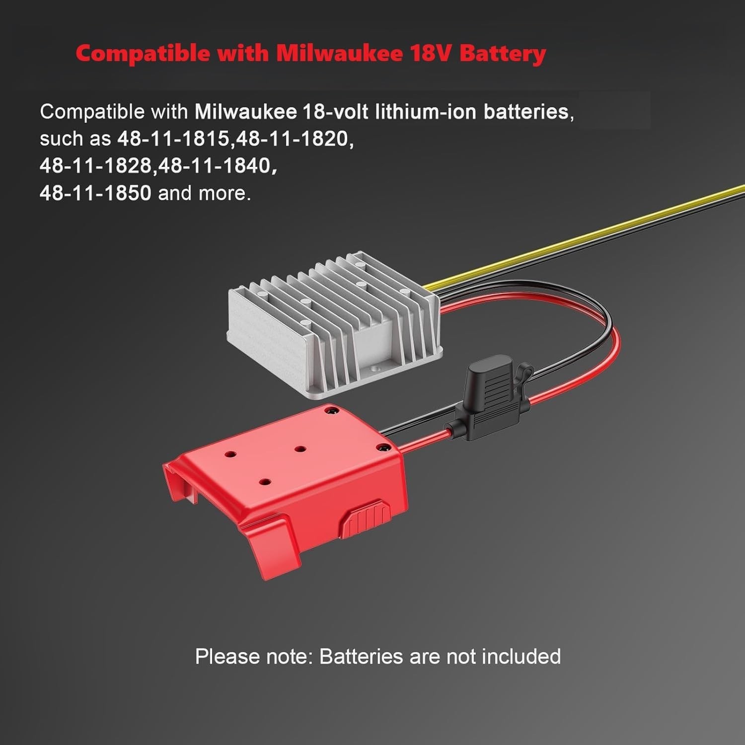 18V to 12V Step Down Converter Compatible with Milwaukee 18V Battery Adapter