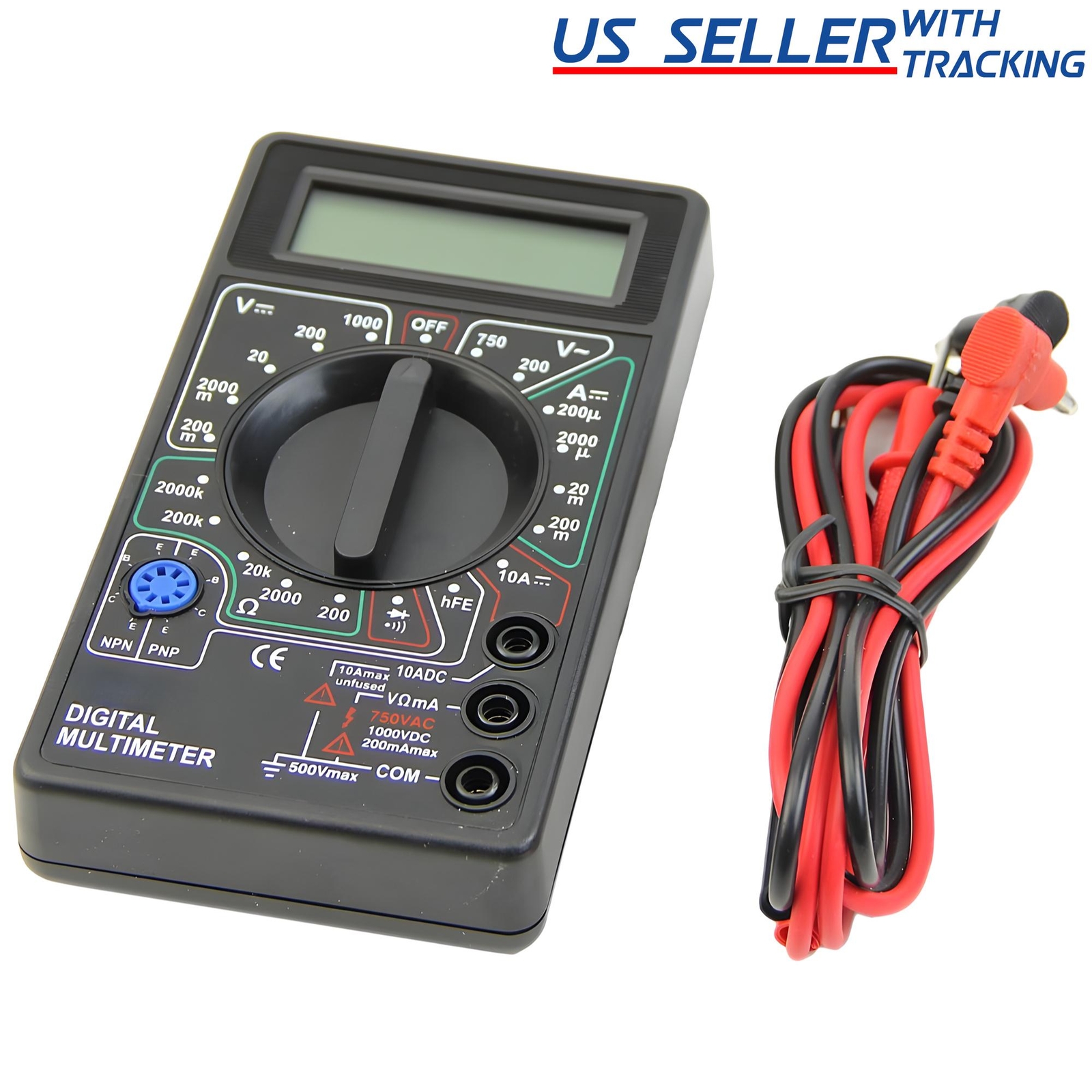 7 Fn Digital Multimeter AC DC Voltage Volt 10 Amp Current Resistance Ohm Meter