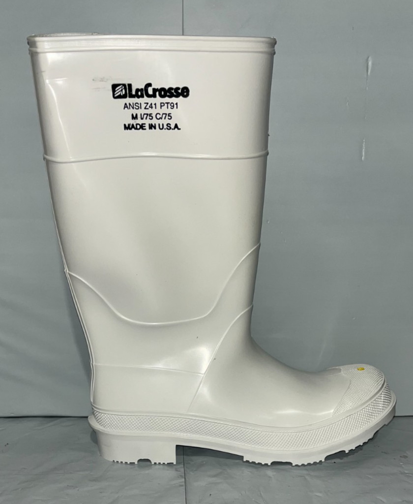 WHITE PVC Rubber Construction Fishing Hunting Waterproof STEEL TOE WORK BOOTS