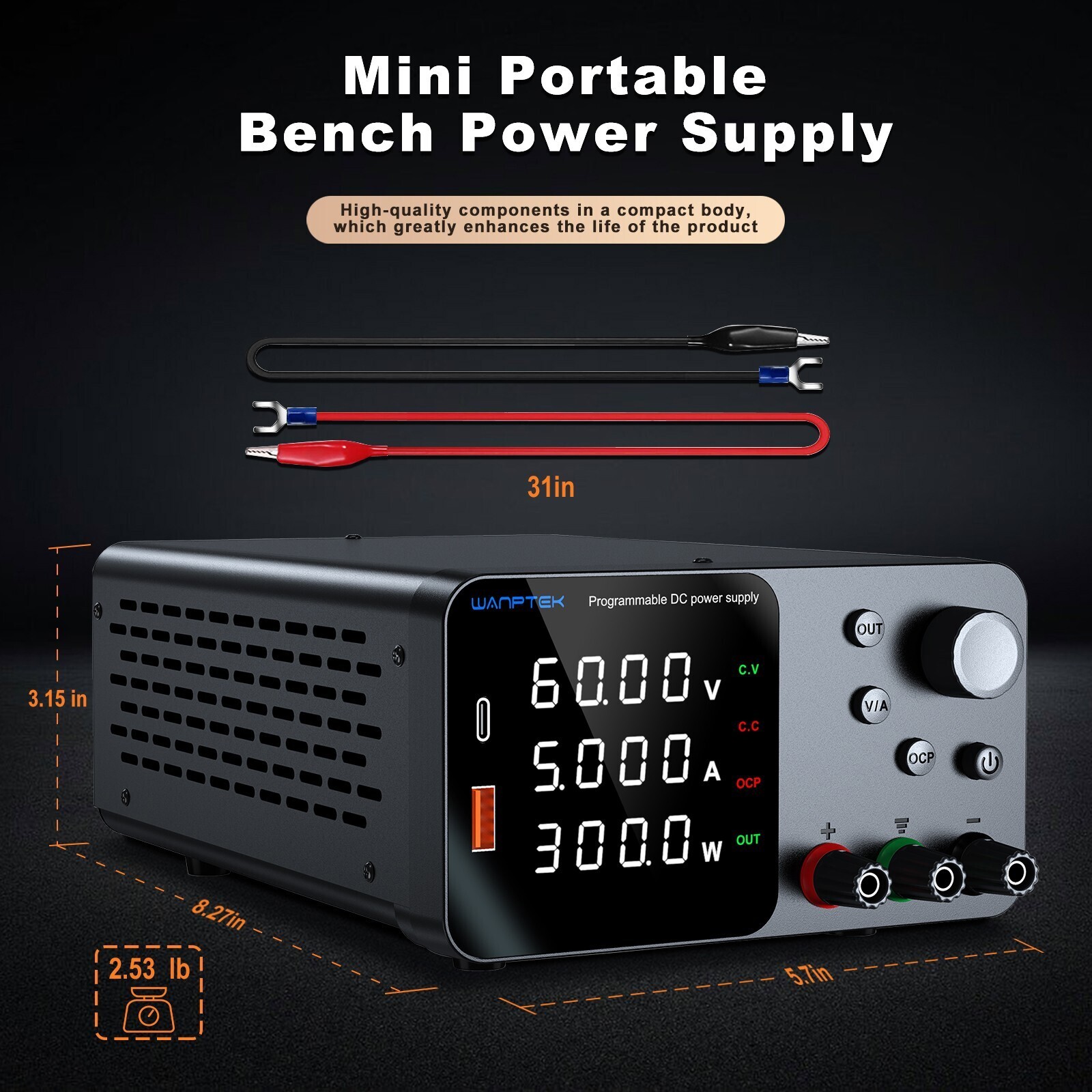 DC Adjustable 0-30V 60V 120V 160V 0-2A 3A 5A 10A Lab Variable Power Supply Bench