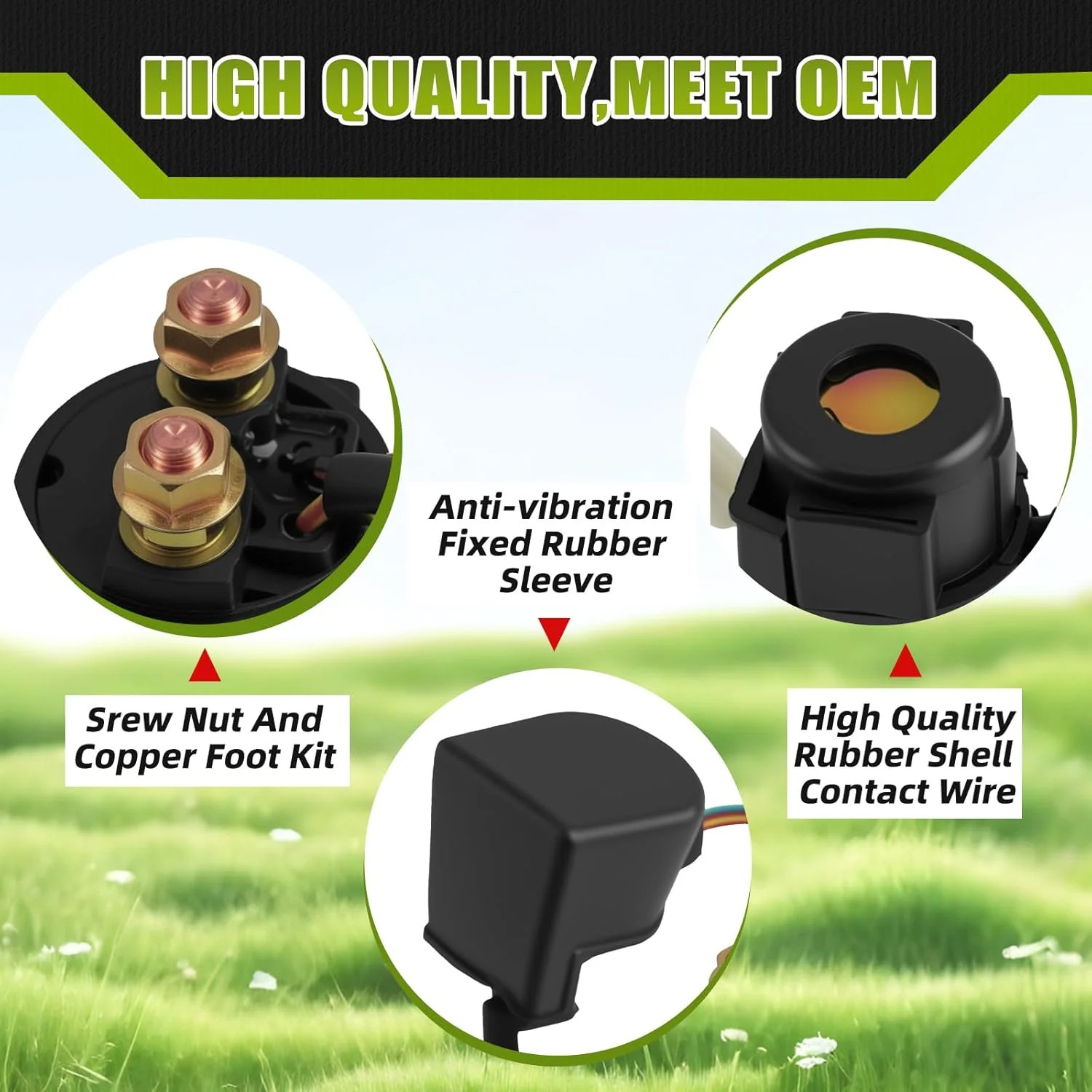 Solenoid Starter Relay for 4-Stroke 50cc 70cc 90cc 100cc 150cc 200cc 250cc ATV 4