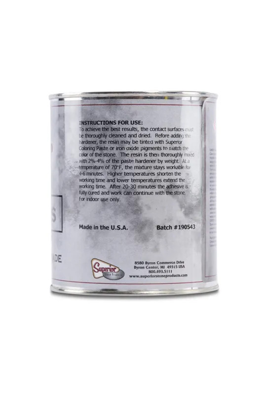 Superior Polyester Adhesive- Transparent, Knife Grade Stone Adhesive (Quart)