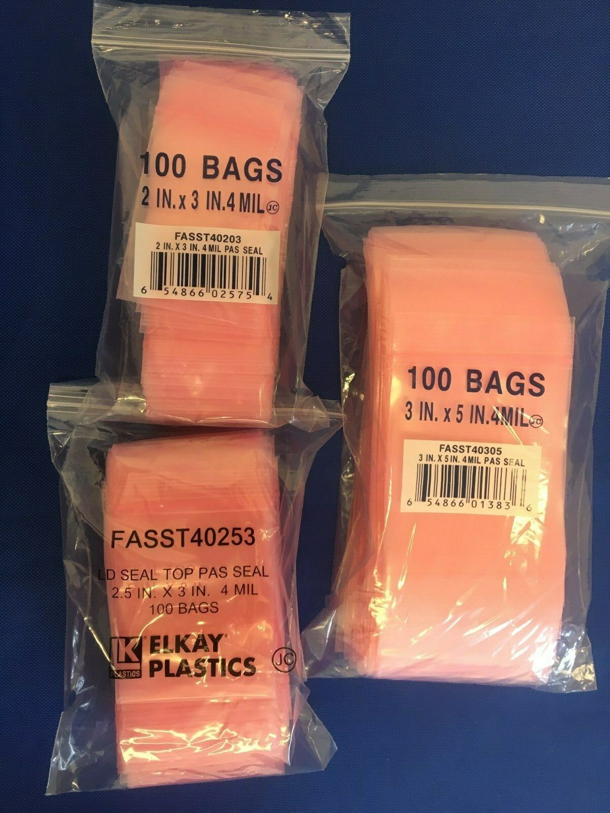 Pink 4 Mil Anti-Static Zip-lock 4-Mil Reclosable Seal Top Plastic Poly Bags 4Mil