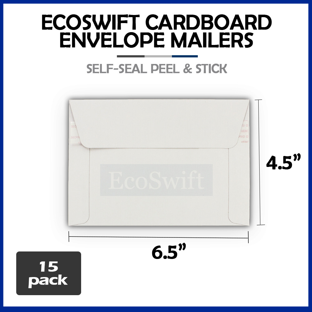 15 – 6.5 x 4.5 ECOSWIFT RIGID PHOTO SHIPPING FLATS CARDBOARD ENVELOPE MAILERS