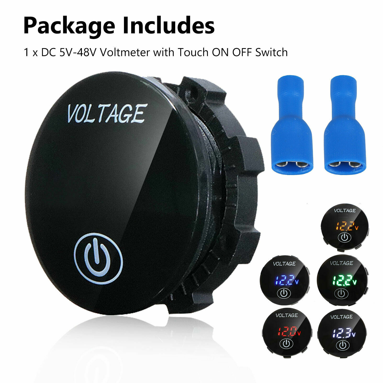 12V-24V Car Marine Motorcycle Touch LED Digital Voltmeter Voltage Meter Battery