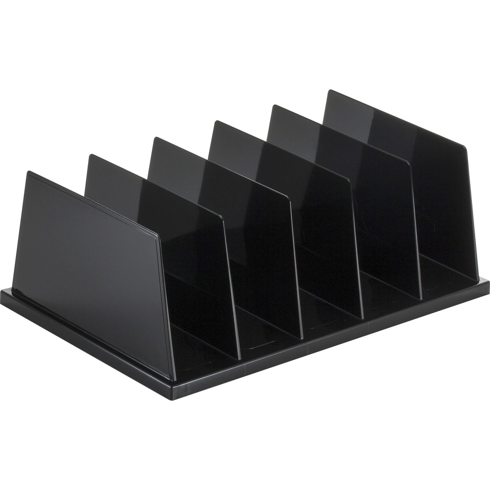 Large Sorter, 5 Compartments, 9 x 13 1/2 x 5 Inches, Black (21222)