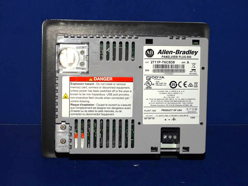 2711P-T6C5D8 /A Allen Bradley PanelView Plus 600 0 Min. Run-Time