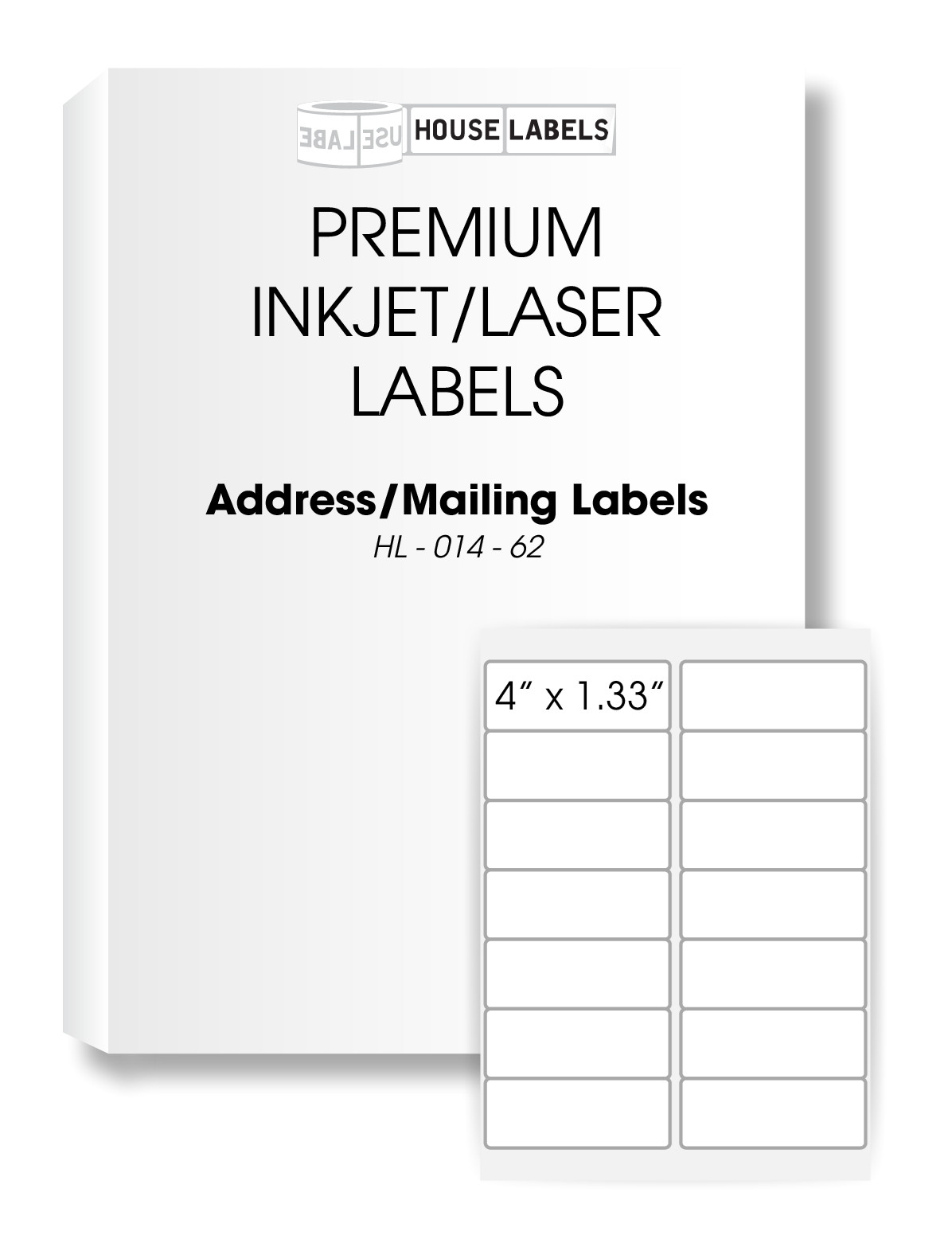 50 Sheets 700 Labels 4 x 1 1/3 Fast Peel White Address Mailing Labels 14 UP