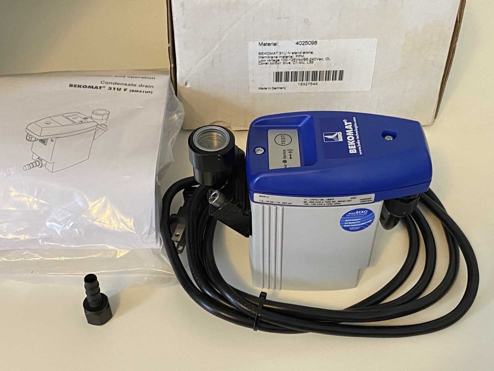 BEKOMAT ELECTRONICALLY LEVEL-CONTROLLED CONDENSATE DRAIN 31U Stand-Alone, NIB.